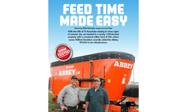 Abbey VF2000 Diet Feeder featured in New Zealand's Farm Trader Magazine