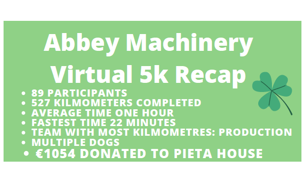Abbey Machinery Run Virtual 5k for Pieta House