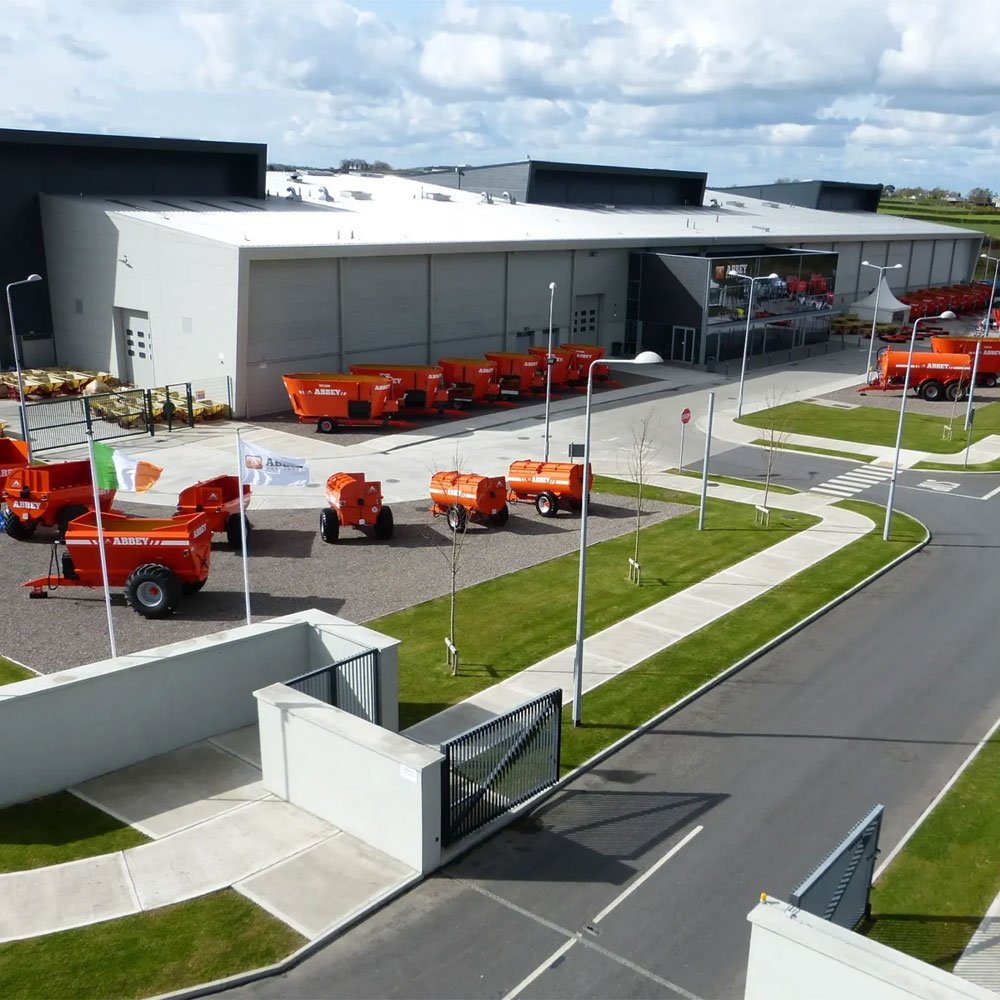 Aerial view of Abbey Machinery factory in Toomevara