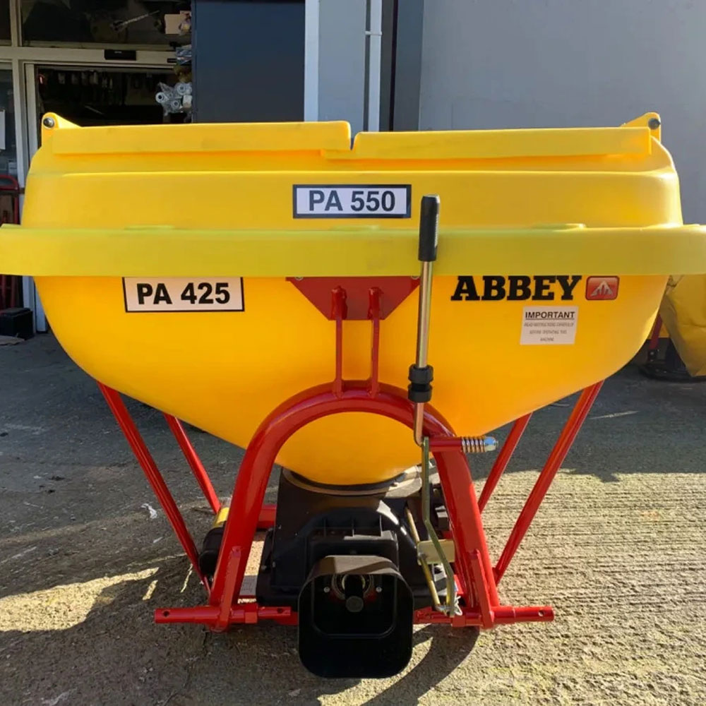 Abbey Machinery Twin Disc Fertiliser Spreader close-up